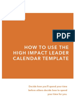 How To Use The High Impact Leader Calendar Template