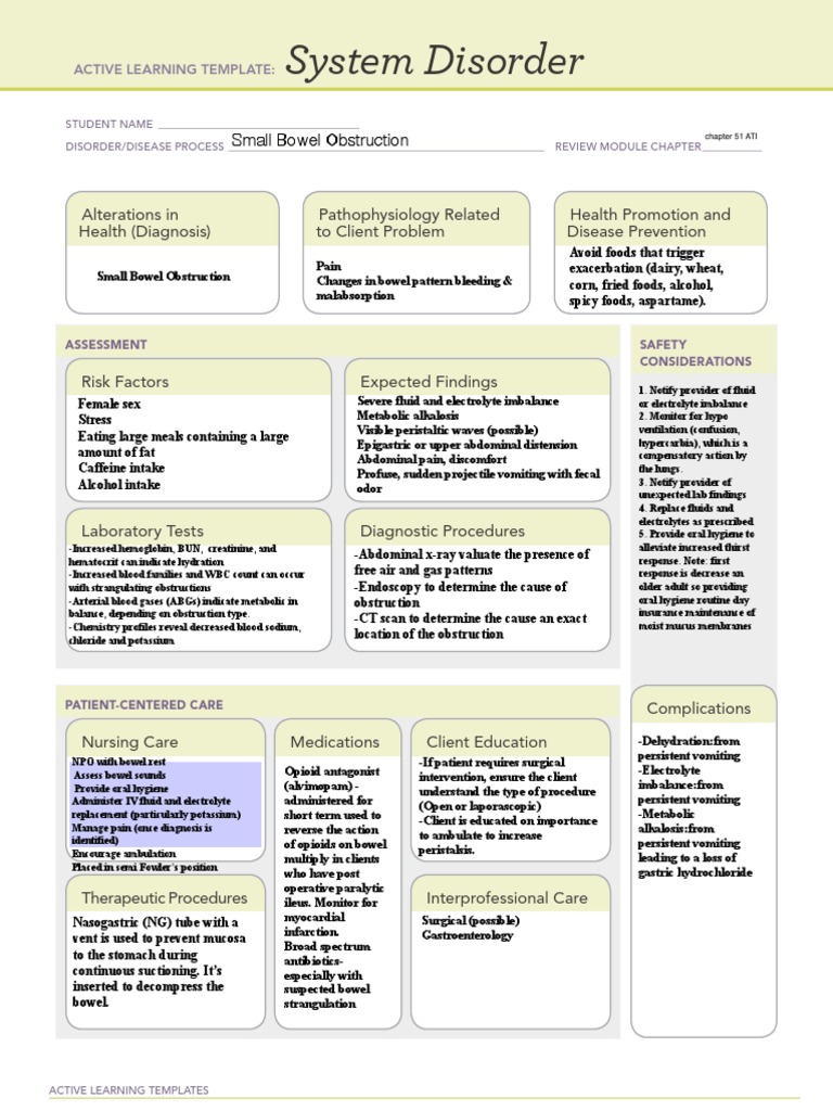 Small Bowel Obstruction Nursing Care | PDF | Vomiting | Medical Specialties
