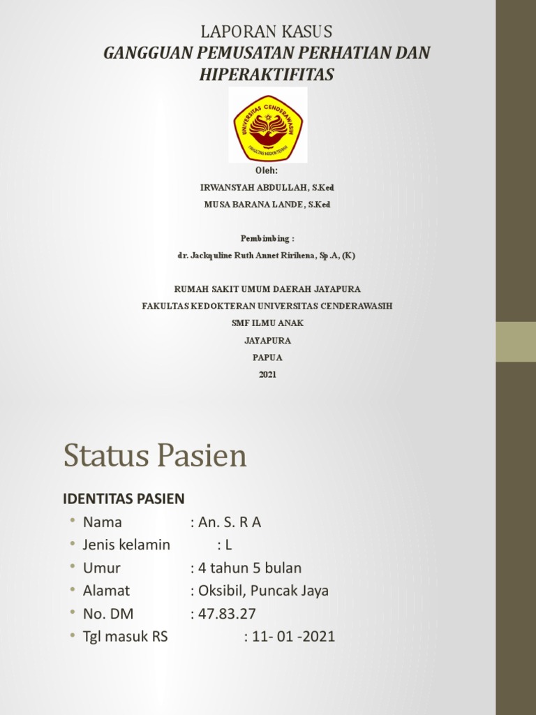 Laporan Kasus GPPH pada Anak 4 Tahun | PDF | Kesehatan Holistik | Gaya ...