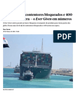 Mais de 18 Mil Contentores Bloqueados e 400 Navios em Espera - o "Ever Given " em Números - Egipto - PÚBLICO