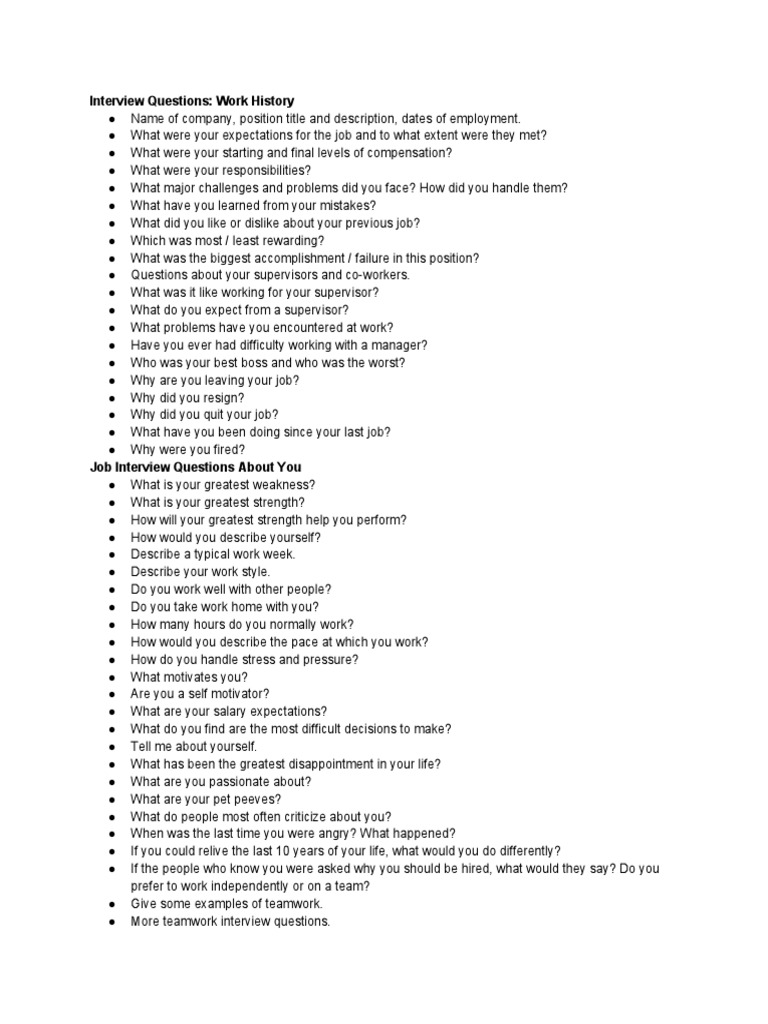 Job Interview Pdf Competence Human Resources Job Interview