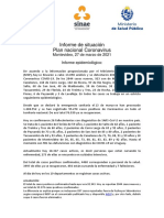 Informe de situación sobre coronavirus COVID-19 en Uruguay (27 03 2021)