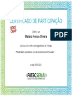 Certificado de Participação: Mariana Roman Oliveira
