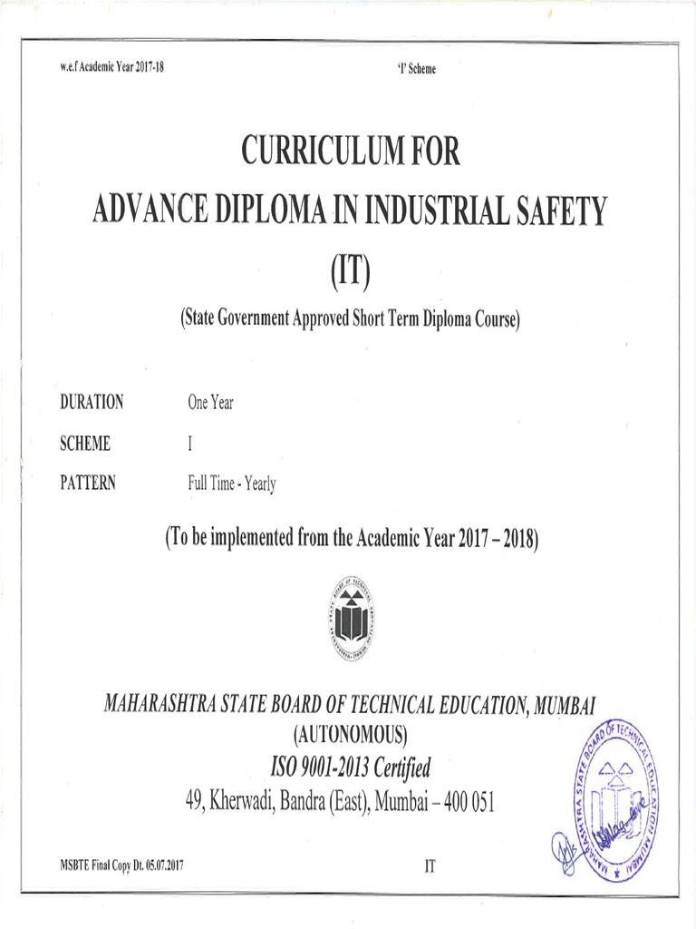 Syllabus of ADIS Course I Scheme PDF