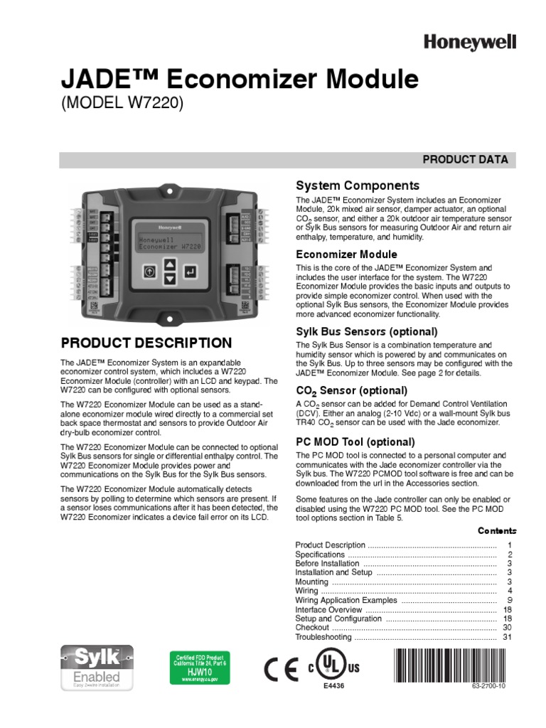 Honeywell W7220 ECO Controller | PDF | Electricity | Electromagnetism