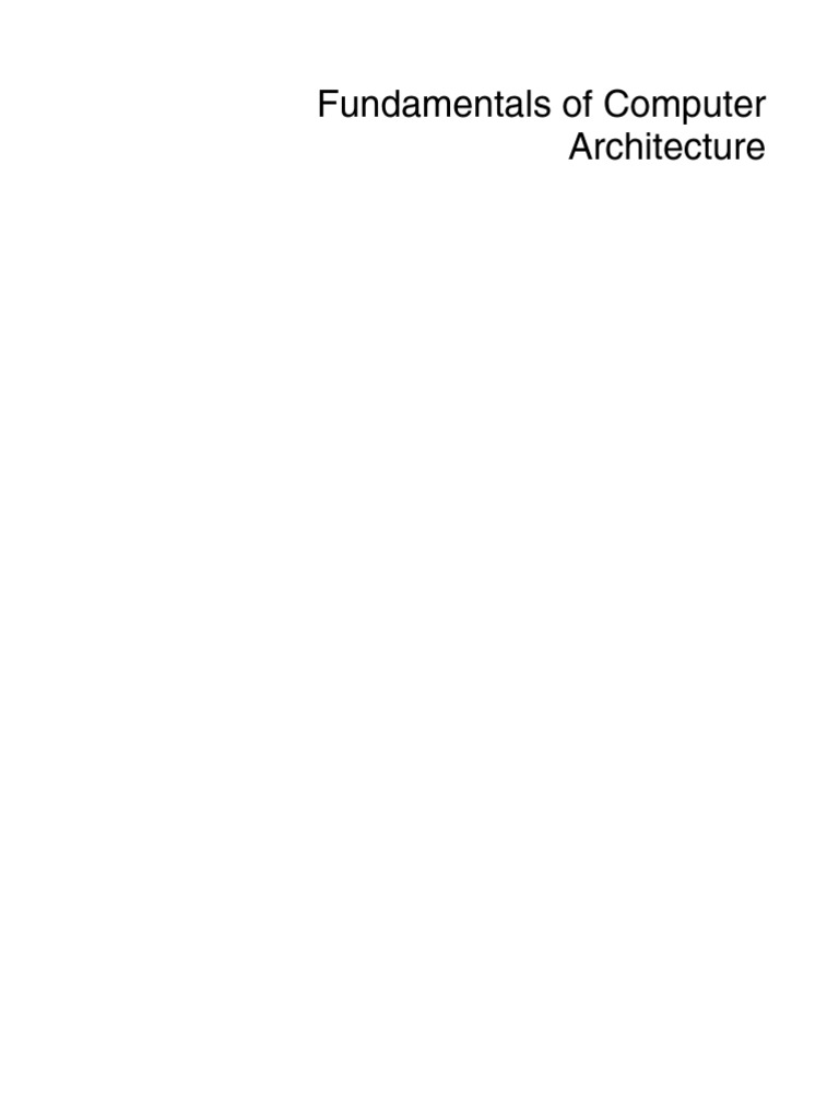 Fundamentals of Computer Architecture | PDF | Central Processing Unit ...