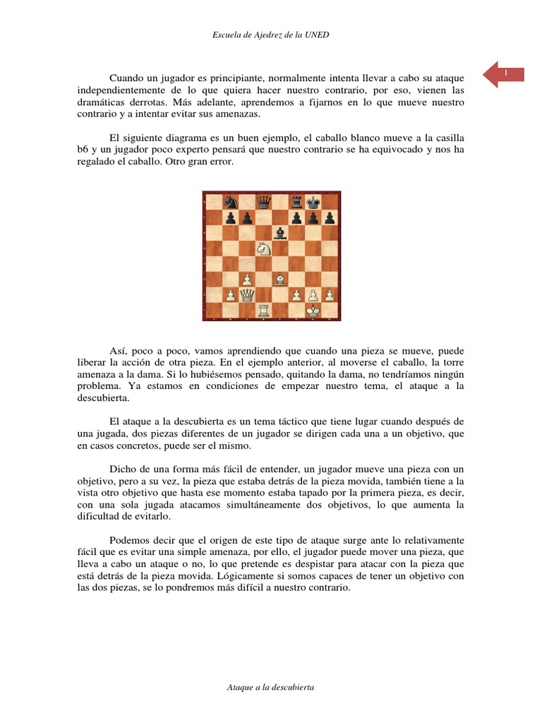 Ataque a la Descubierta en Ajedrez | PDF | Teoría del ajedrez | Teoría ...