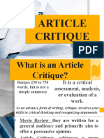 Article Critic