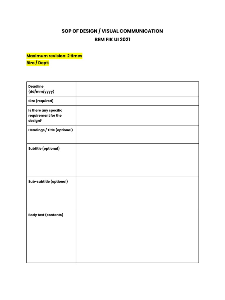 Visual Communication SOP Guidelines | PDF
