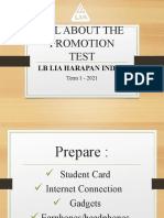 All About The Promotion Test: LB Lia Harapan Indah