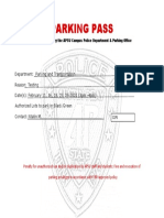 Visitor Parking pass  for TESTING