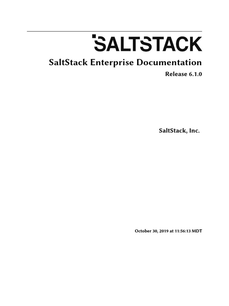 SaltStack Enterprise Overview 6.1.0 | PDF | Computer File | Computer ...