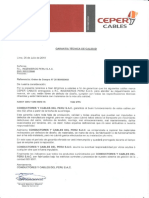 Certificado de Garantia de Cable MT