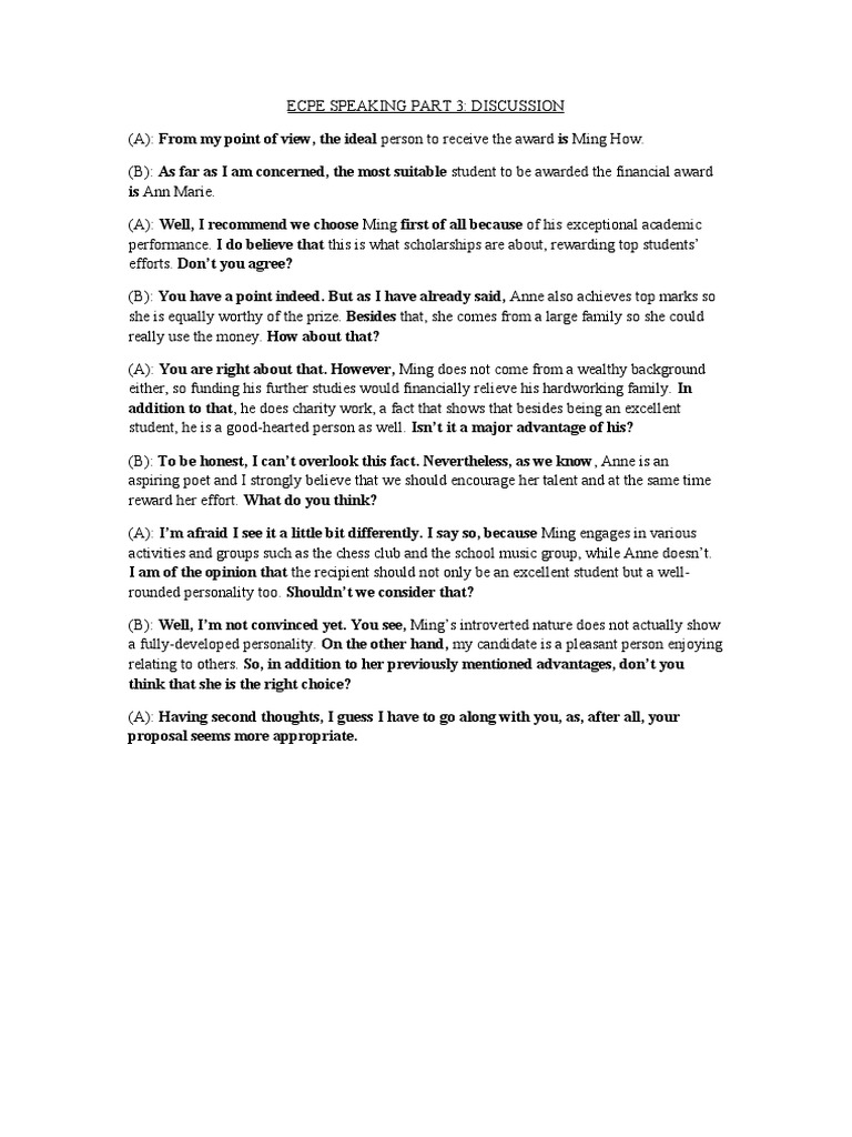 Ecpe Speaking Stage 3 PDF