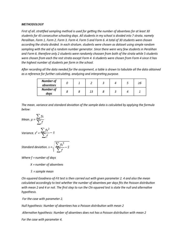 Methodology for Chi-Squared Analysis | PDF | Chi Squared Test ...