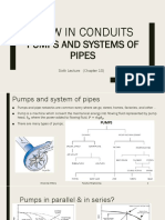 Flow in Conduits: Pumps and Systems of Pipes