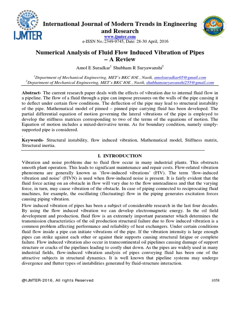 Fluid Flow-Induced Pipe Vibration Analysis | PDF | Fluid Dynamics ...