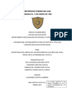 Importancia Del Manejo de Las Emociones en Los Niños Del Nivel Inicial Ante La Pandemia Del Covid-19