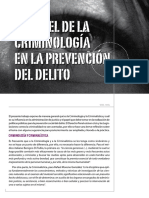 Do Papel de La Criminologia en Prevention Del Delito