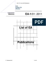 List of EA: Publication Reference