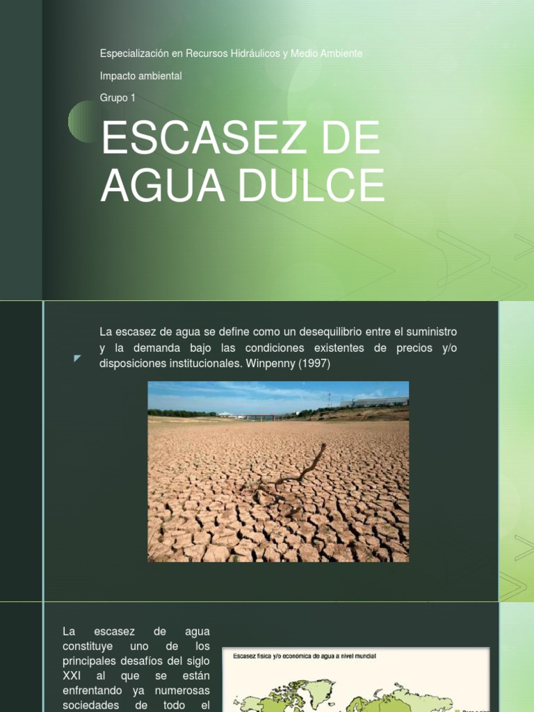 Escasez de Agua Dulce: Causas y Efectos | PDF | Escasez de agua ...
