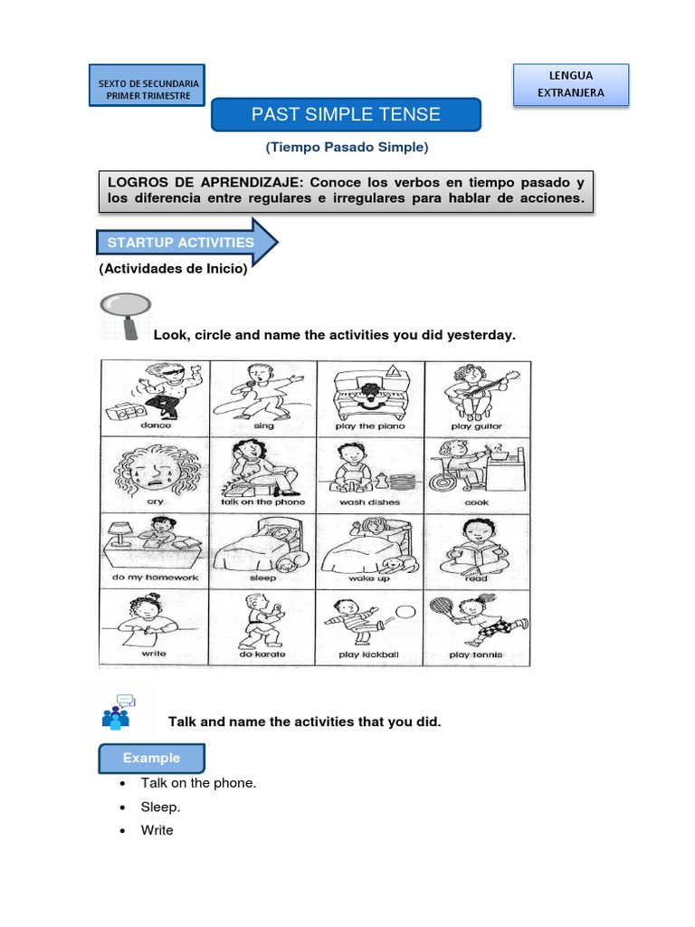 L Extranjera-6to de Secundaria-Primer Trimestre | PDF | Grammatical Tense |  Linguistics