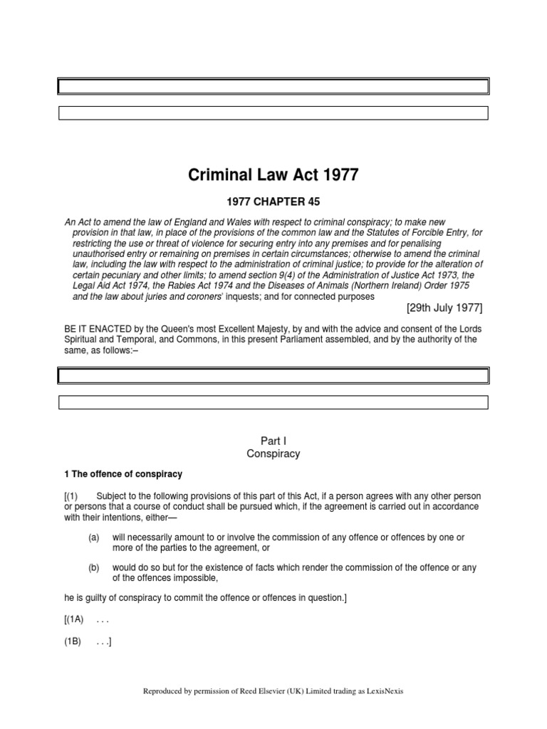 Criminal Law Act 1977 (1977 C 45) PDF Conspiracy (Criminal