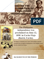 Reading The "Proclamation of The Philippine Independence"