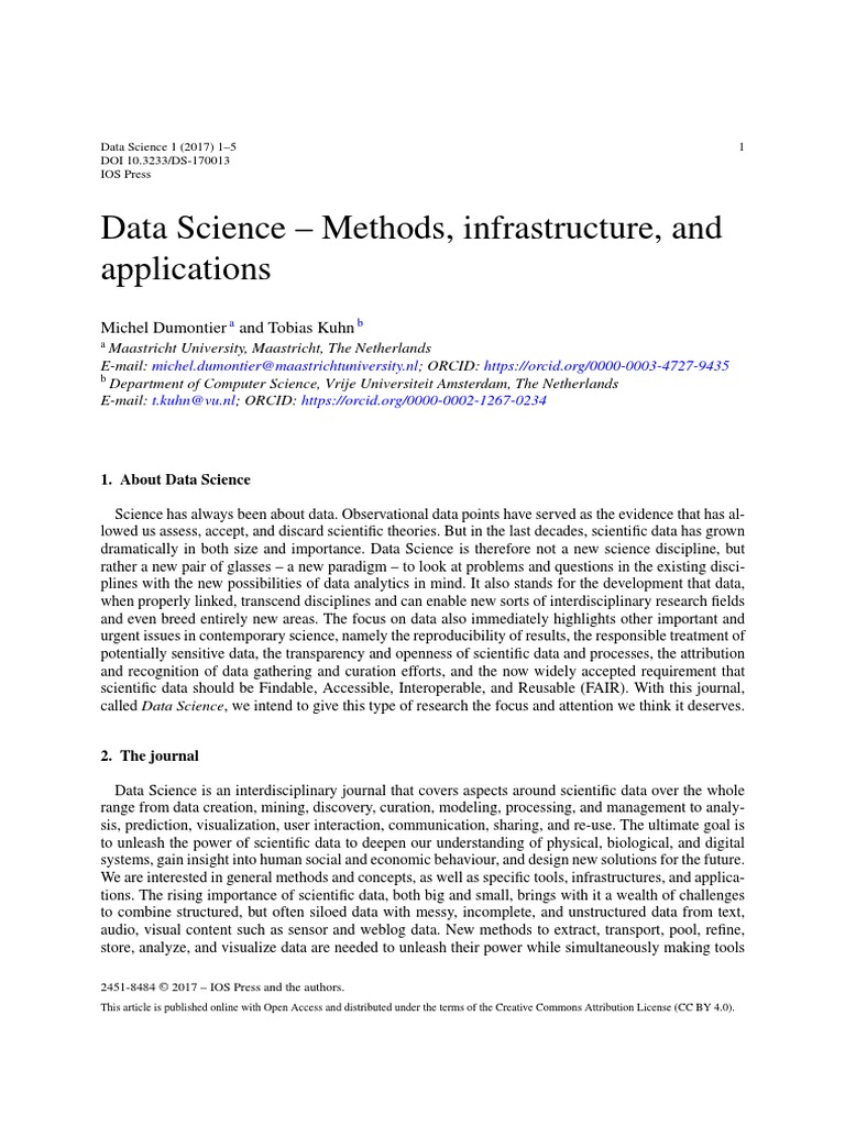 Data Science - Methods Infrastructure and Applicat | PDF | Artificial ...