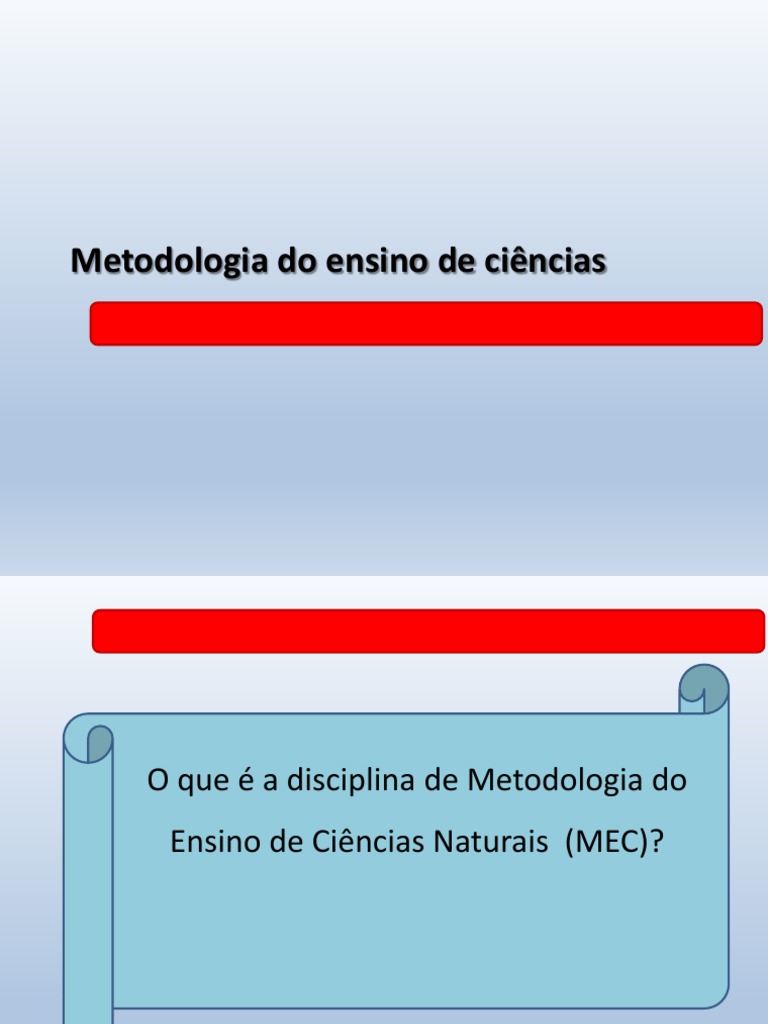 Metodologia do Ensino de Ciências Naturais | PDF | Ciências naturais ...