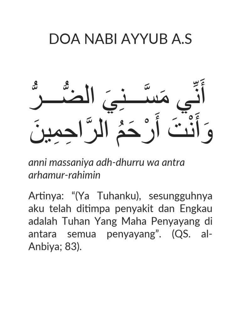 Doa Nabi Ayyub A Pdf