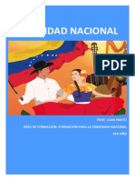 Identidad Nacional: Prof. Juan Prieto Área de Formación: Formación para La Soberanía Nacional 4to Año