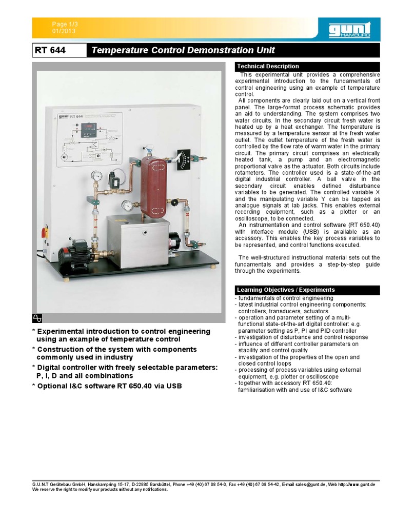 Pengendalian Tempearture - HE (RT 644) | PDF | Control Theory | Valve