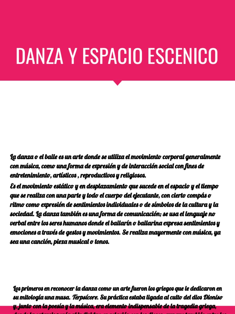 El espacio escénico en la danza | PDF | Bailes | Las artes escénicas