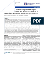 Representations and Coverage of Non-English-Speaking Immigrants and Multicultural Issues in Three Major Australian Health Care Publications