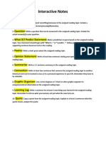 Interactive Notes: Picture What If/I Predict Statement