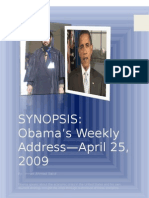 Obama's Weekly Address, Apil 5, 2009-SES Assignment March 05 2011
