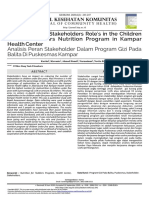 The Analysis of Stakeholders Role's in The Children Under-Five Years Nutrition Program in Kampar Health Center