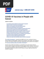 COVID-19 Vaccines in People With Cancer: Jump To A Section