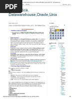 Informatica, Datawarehouse, Oracle, Unix - FINAL INTERVIEW QUESTIONS (ETL - INFORMATICA)