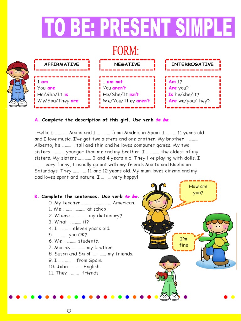 Affirmative Negative Interrogative: Am Are Is Am Not Aren't Isn't Am ...