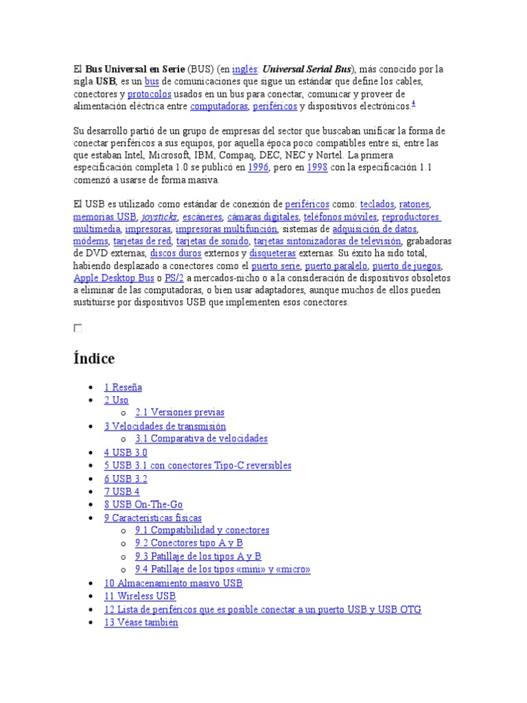 El Bus Universal en Serie | PDF | USB | Protocolos de capa física