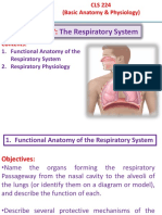 Functional Anatomy of The Respiratory System 2. Respiratory Physiology