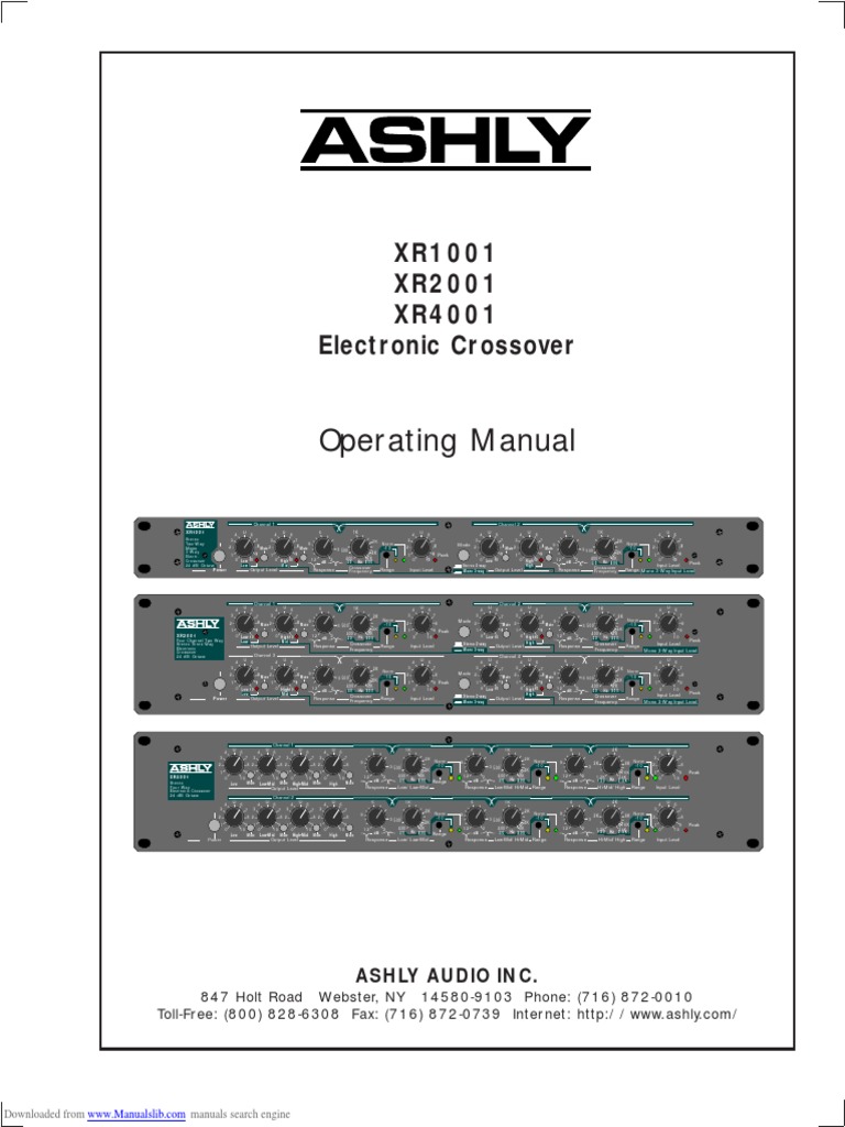 Operating Manual: XR1001 XR2001 XR4001 Electronic Crossover
