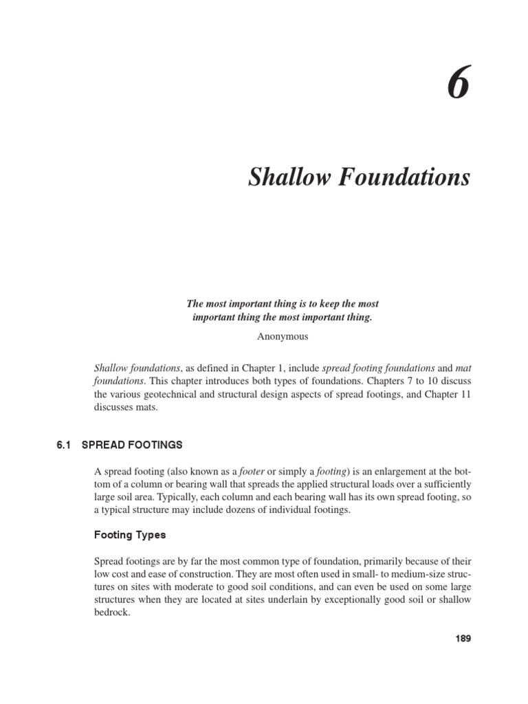 Ch06 Shallow Foundations | PDF | Foundation (Engineering ...
