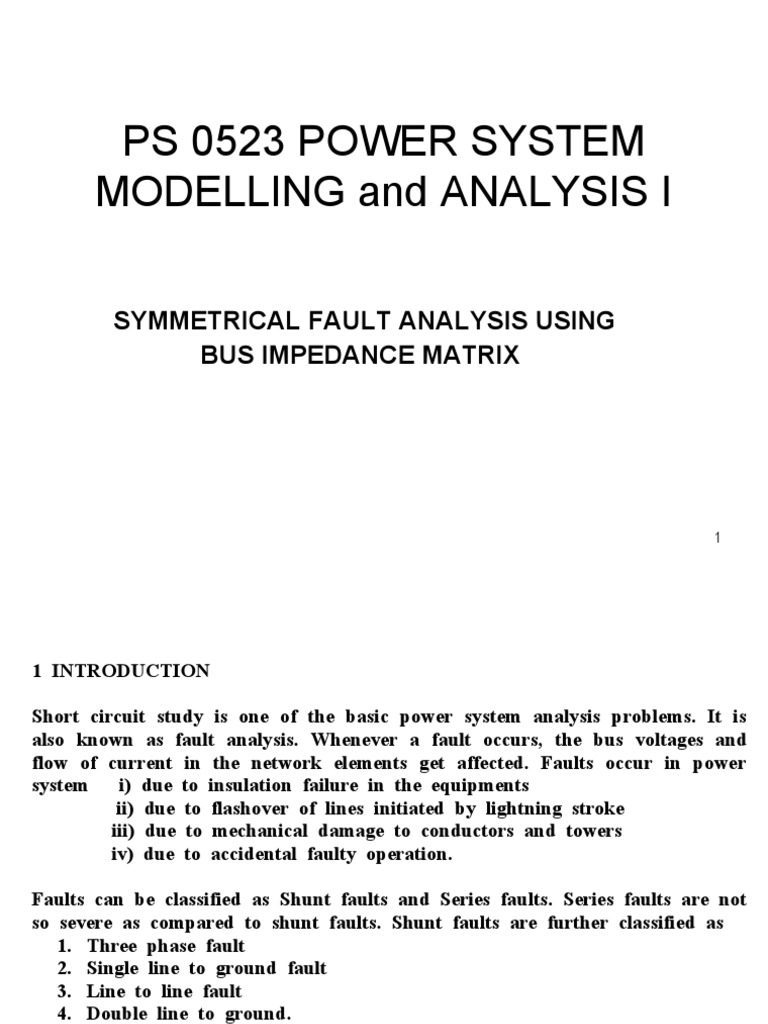Symmetrical Fault Analysis in Power Systems | PDF | Electrical ...