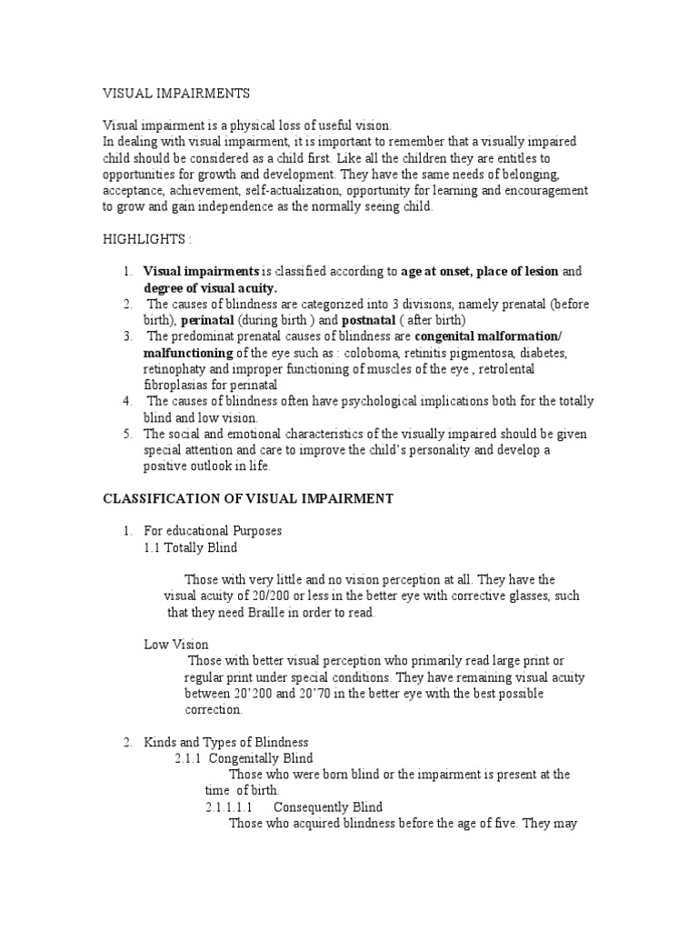 Visual Impairment | PDF | Visual Impairment | Visual Acuity