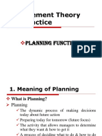 Management Theory and Practice: Planning Function