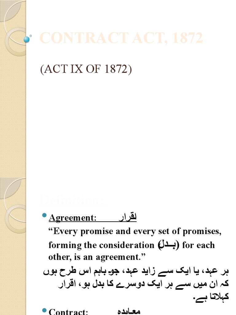 Lect 2 Contract Act-1 | PDF | Private Law | Legal Ethics