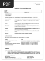 Sandvik Conveyor Components Warranty